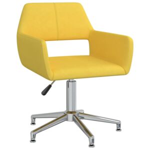 Obrotowe krzesło biurowe, żółte, tapicerowane tkaniną
