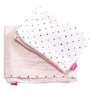 Motherhood MOTHERHOOD - Pościel muślinowa bawełniana do łóżeczka Pro-Washed 2-częściowa różowa AG0074