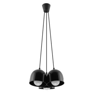 SOLLUX Designerska Lampa Wisząca FREDDY 3 Czarna Żyrandol Zwis na Linkach Oświetlenie LED
