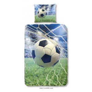 Dziecięca pościel jednoosobowa z czystej bawełny Good Morning Football Game, 140x200 cm