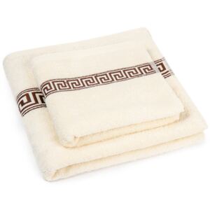 Zestaw ręczników „Greek” kremowy, 50 x 90 cm, 70 x 130 cm