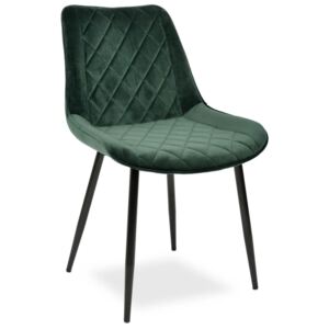Krzesło tapicerowane EMILIO zielony aksamit