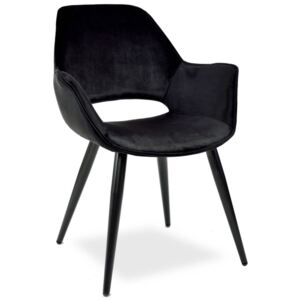 Krzesło tapicerowane THOMAS czarne