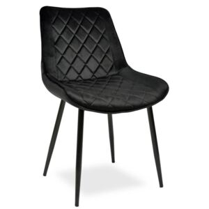 Krzesło tapicerowane EMILIO czarny aksamit