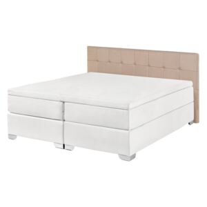 Łóżko kontynentalne 160 x 200 cm beżowo-białe ADMIRAL