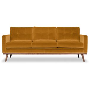 Sofa Fern 3-osobowa welurowa (Welur bawełna 100% MUSZTARDOWY)