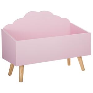 SCHOWEK, kufer na zabawki - kolor różowy, 58 x 28 x 45 cm