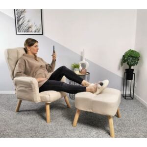 Fotel wypoczynkowy skandynawski - Uszak model SELSE Beige