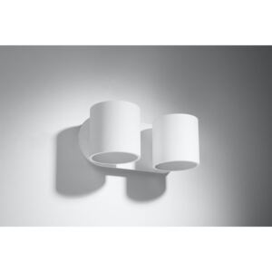 Nowatorski Kinkiet ORBIS 2 biały Lampa aluminiowa na ścianę Idealna do salonu, sypialni, korytarza Oprawa ścienna dwie żarówki G9 Oświetlenie SOLLUX