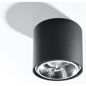 Nowoczesny Plafon TIUBE czarny Lampa aluminium okrągła na sufit Idealna do salonu, sypialni, korytarza Oprawa sufitowa żarówka GU10 Oświetlenie SOLLUX