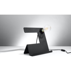 Styl industrial Lampa biurkowa INCLINE czarna Oryginalna lampka stal stołowa Idealna do salonu, sypialni, pokoju młodzieżowego Oprawa żarówka E27 Oświ