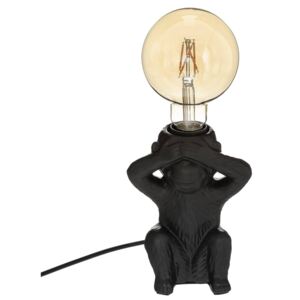 Lampa stołowa z małpą NO SEE, wys. 17 cm, czarna