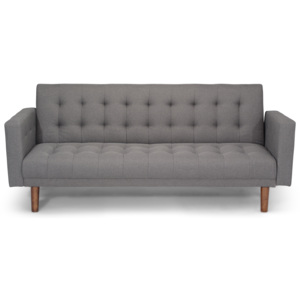 Sofa 3 osobowa rozkładana Aura tapicerowana tkaniną szara, dł.204xgł.54xwys.86 cm