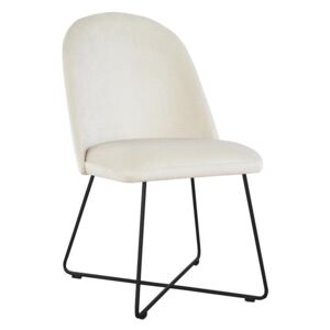 Kubełkowe krzesło tapicerowane Julia Cross na metalowych płozach