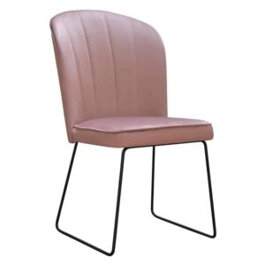 Stylowe krzesło tapicerowane Matylda Ski na metalowych płozach