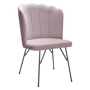 Tapicerowane krzesło w stylu glamour Klara Spider na metalowych nogach
