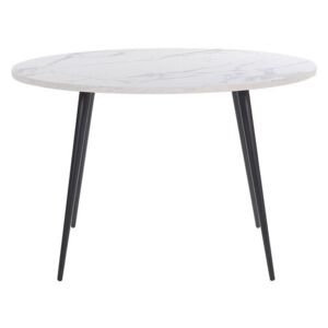 Stół do jadalni okrągły ø 120 cm efekt marmuru biało-czarny ODEON