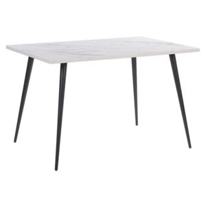 Stół do jadalni 120 x 80 cm efekt marmuru biało-czarny SANTIAGO