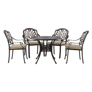 Zestaw ogrodowy stół i 4 krzesła brązowy ANCONA