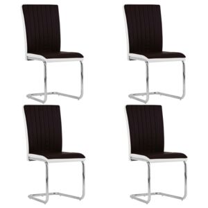 Krzesła stołowe, 4 szt., brązowe, sztuczna skóra