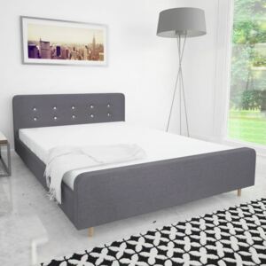 Rama łóżka, jasnoszara, tkanina, 140 x 200 cm