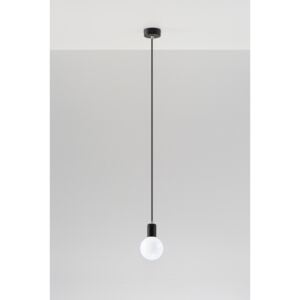 SOLLUX Designerska lampa wisząca EDISON Czarna E27 Zwis