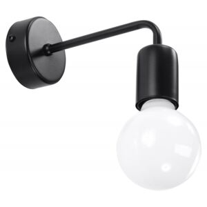 SOLLUX Designerska Lampa Ścienna Kinkiet DUOMO 1 Oprawa Minimalistyczna Czarna Żarówka E27 LED