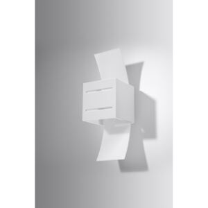 SOLLUX Nowoczesna Lampa Ścienna Aluminiowa Kostka Kinkiet LORETO Biały