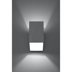 SOLLUX Designerski Kinkiet TUNNEL Szary Metal Nowoczesna Lampa Na Ścianę