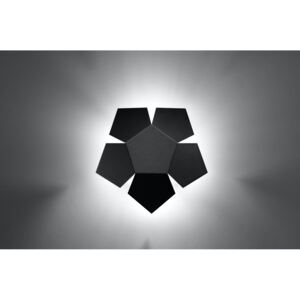 SOLLUX Designerska Lampa Ścienna Kinkiet PENTA Czarny Oryginalny Wzór Metal