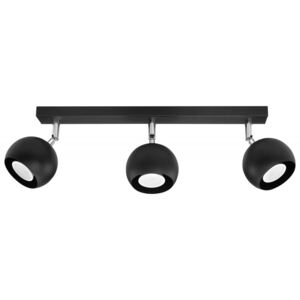 SOLLUX Lampa Na Sufit Żyrandol Plafon OCULARE 3 Czarny Metal Regulacja Reflektorów
