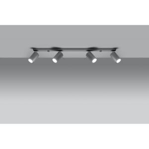 SOLLUX Nowoczesne Oświetlenie Plafon RING 4L Szary Lampa Rzędowy Spot Tuby na Sufit LED
