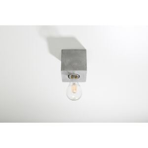 SOLLUX Atrakcyjny Plafon ABEL Beton Kolor Szary Nowoczesny Styl Loft Lampa na Sufit Widoczna Żarówka E27 Oświetlenie LED