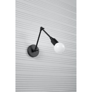 SOLLUX Oprawa Ścienna Kinkiet STARK Czarny Lampa Stalowa do Salonu Sypialni Oświetlenie E27 LED