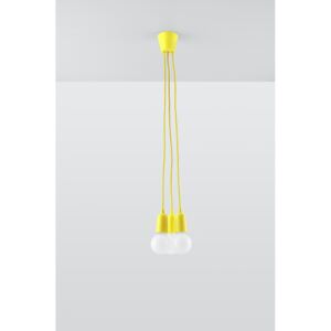 SOLLUX Innowacyjne Oświetlenie Trzy Żarówki Lampa Wisząca DIEGO 3 Żółta Zwis Led