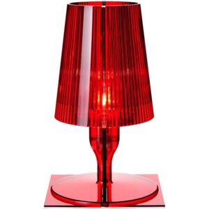 Lampa stołowa Take 19x30 cm transparentna czerwona