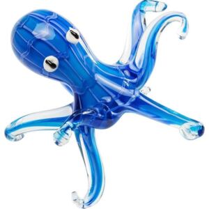 Figurka dekoracyjna Ocean Octopus 17x14 cm szklana niebieska