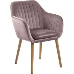 Krzesło Emilia 57x83 cm różowe nogi drewniane