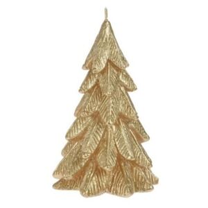 Świeczka bożonarodzeniowa Xmas tree złoty, 12,5 x 8,5 cm