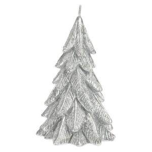 Świeczka bożonarodzeniowa Xmas tree srebrny, 12,5 x 8,5 cm