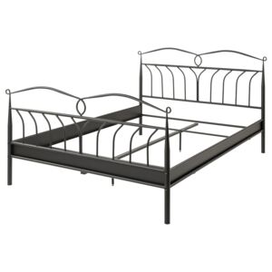 Łóżko metalowe Stepen 140x200 cm czarne