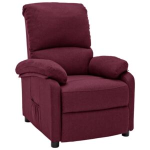 Fotel rozkładany, fioletowy, obity tkaniną