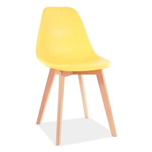 Krzesło MORIS żółte/buk skandynawskie
