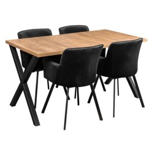 Stół LOFT z krzesłami do salonu Y010