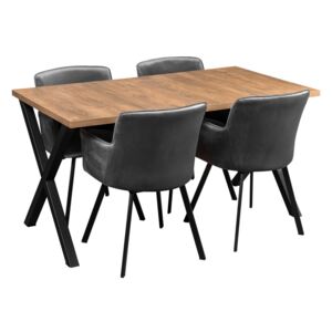 Stół LOFT z krzesłami do salonu Y014