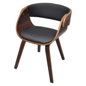 Krzesło do jadalni z drewnianą ramą, brązowe