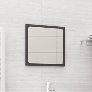 Lustro łazienkowe, wysoki połysk, szare, 40x1,5x37 cm, płyta