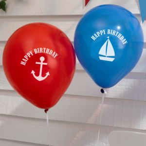Zestaw 8 balonów Neviti Ahoy There Happy Birthday