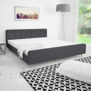 Rama łóżka, ciemnoszara, tkanina, 180 x 200 cm