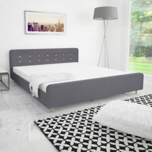 Rama łóżka, jasnoszara, tkanina, 180 x 200 cm
